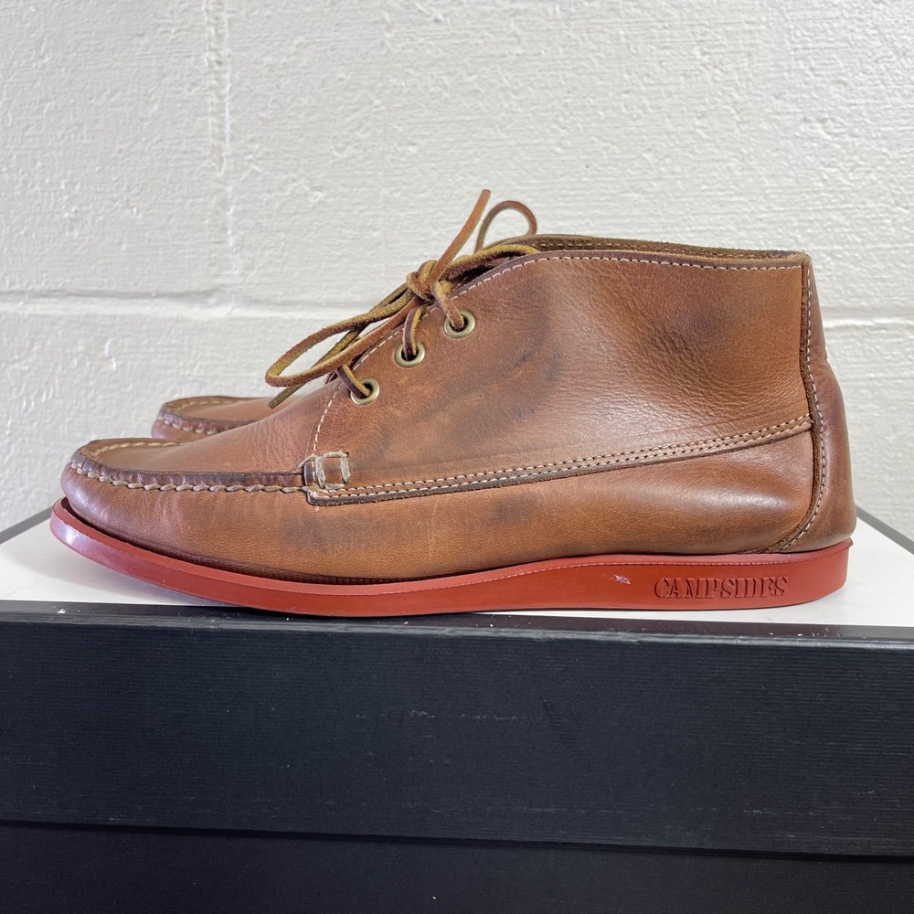 Sebago Campsides Brown Leather Chukka Ankle Boots Handsewn Lace up Men's 7 US - Picture 6 of 16